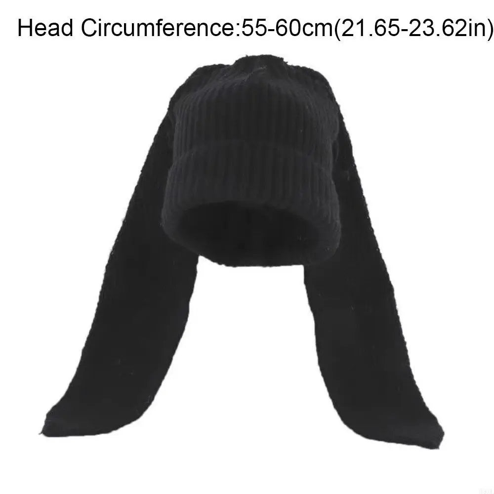 Rabbit Long Ear Knitted Beanie – Cute Bunny Winter Hat Knitted Beanie Hat PLUSH
