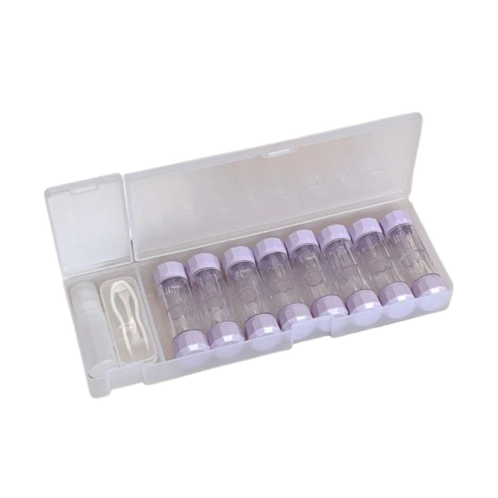 8 Pairs Contact Lens Case Set – 7 Colors, RGP Storage Contact Lens Case PLUSH Purple