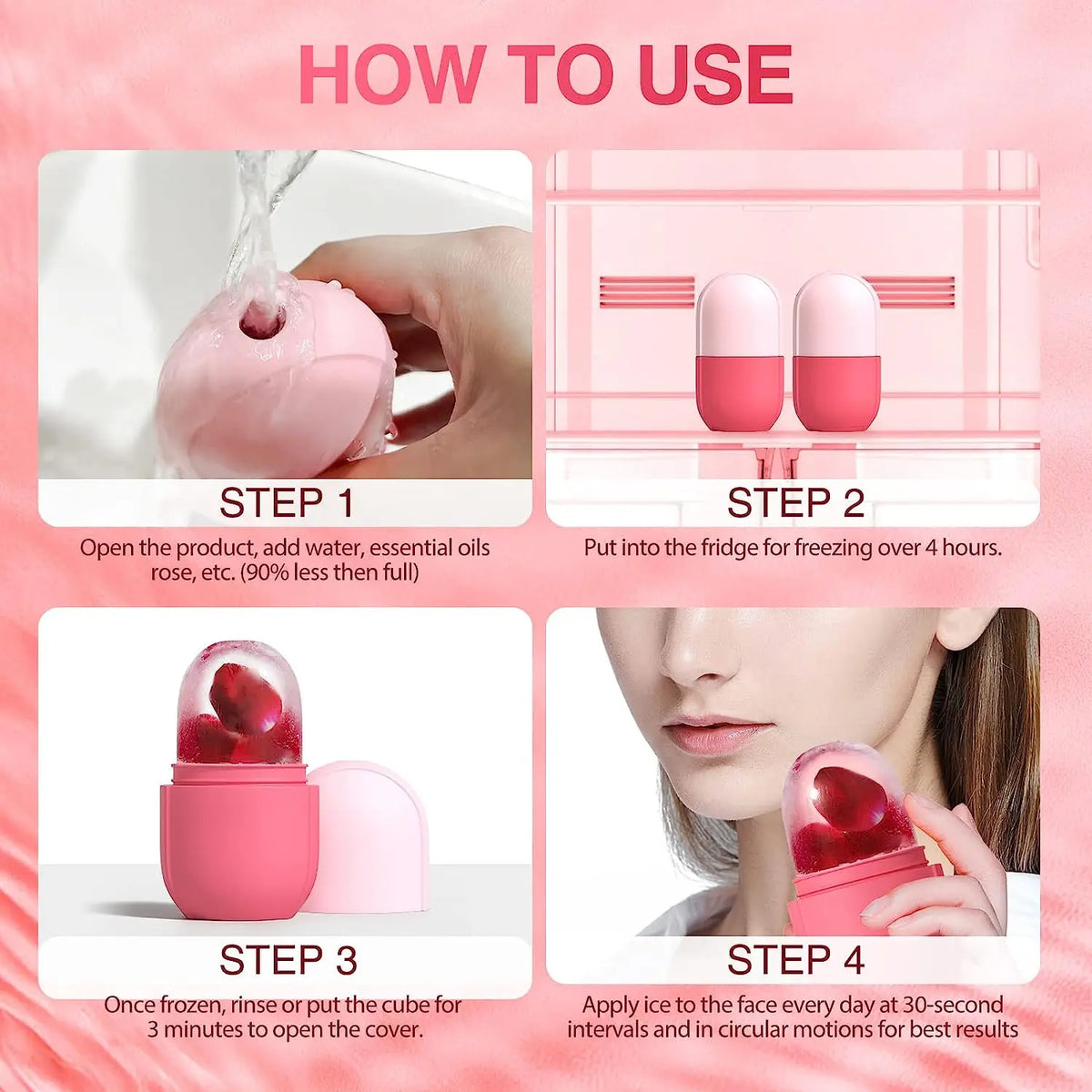 Silicone Ice Roller for Face & Eyes – Cooling Gua Sha Massager Facial Ice Roller PLUSH