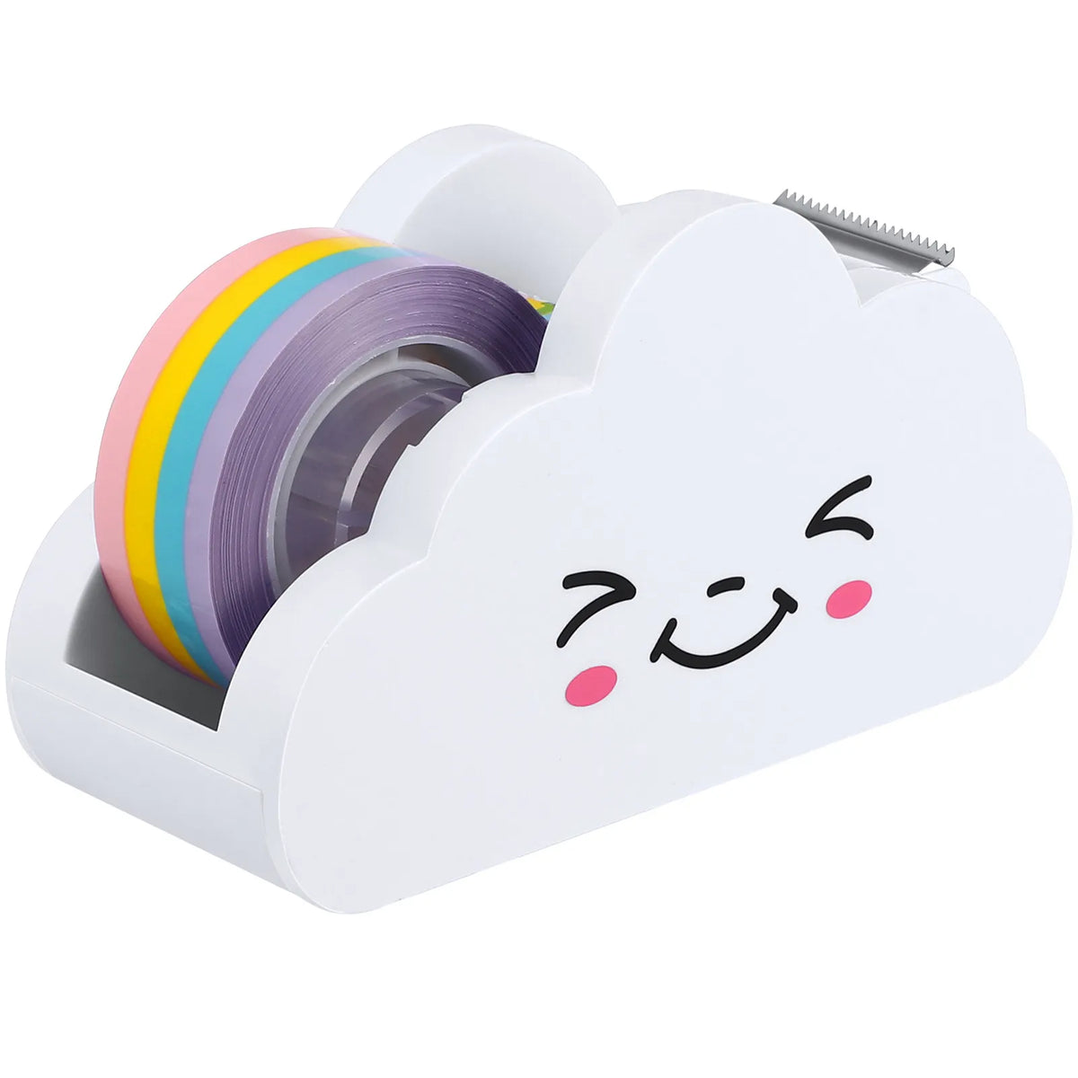 Cloud Tape Dispenser Set with Rainbow Roll – Cute Desk Stationery Tape Dispenser Set PLUSH