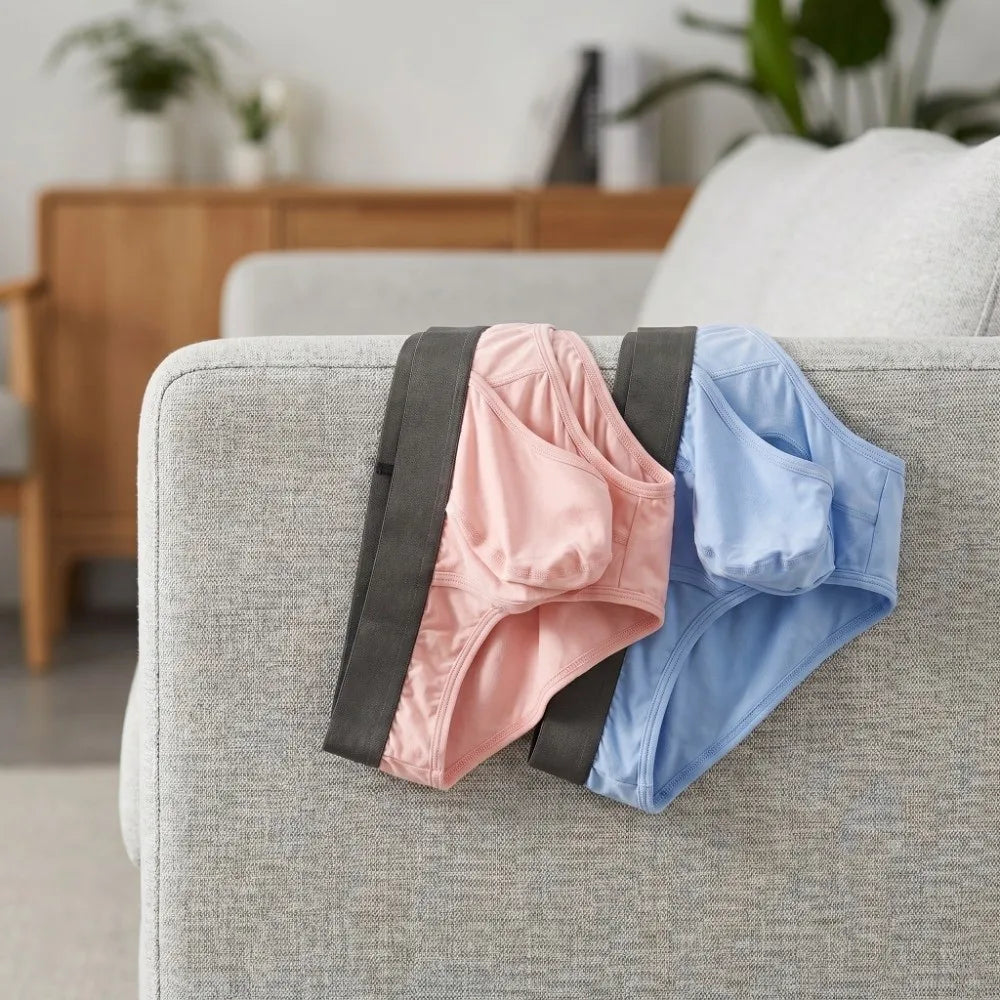 Men's Bamboo Fiber Briefs | Breathable Front Opening Underwear Men's Briefs PLUSH