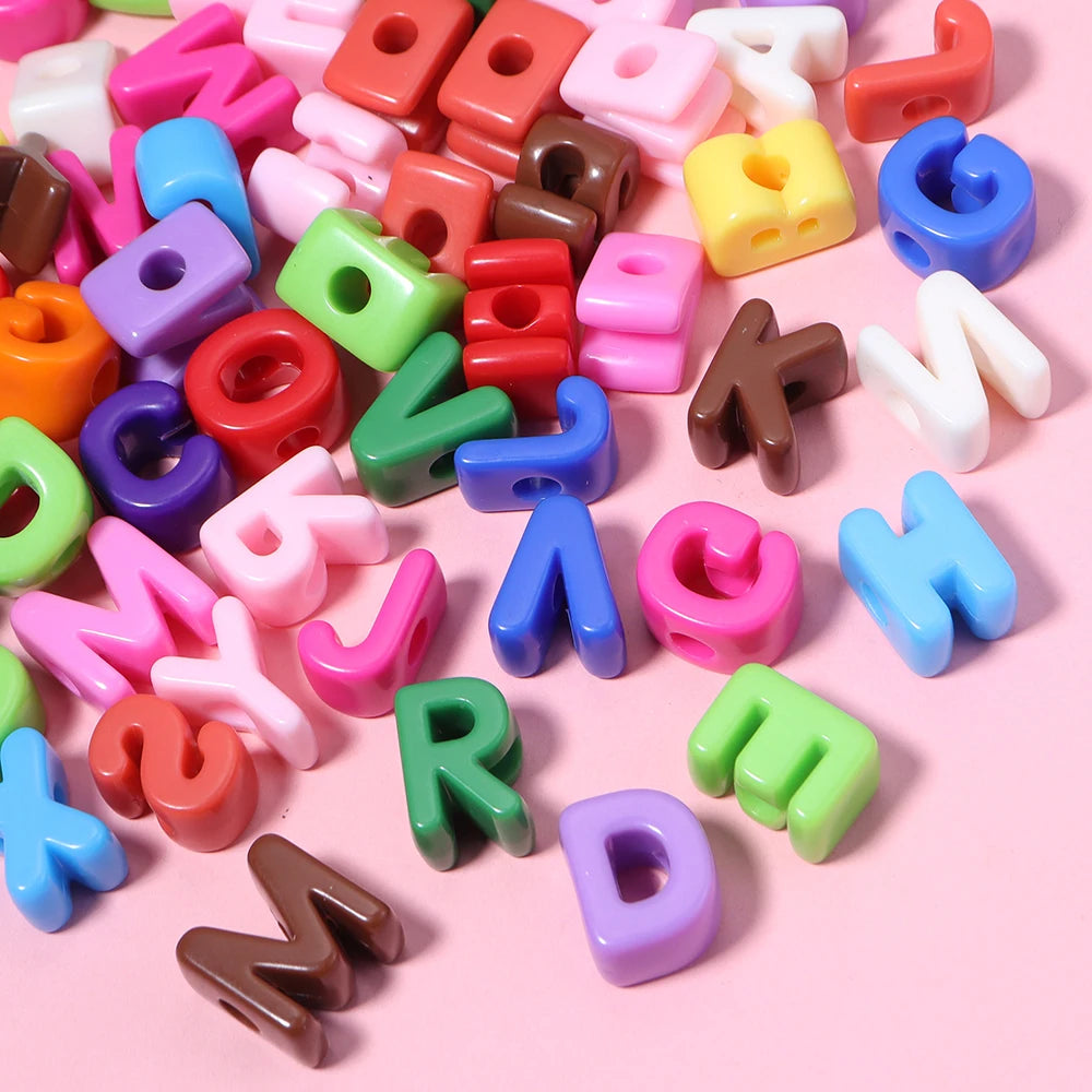 26pcs Alphabet Acrylic Letter Beads – DIY Jewelry & Keychain Acrylic Letter Beads PLUSH