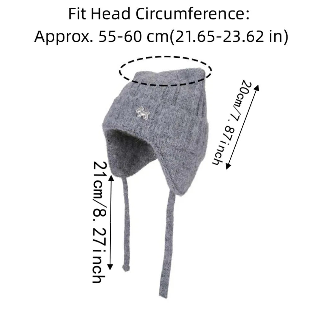 Women's Cat Ears Knit Slouchy Hat – Warm Ear Flap Cap Knit Ear Flap Hat PLUSH
