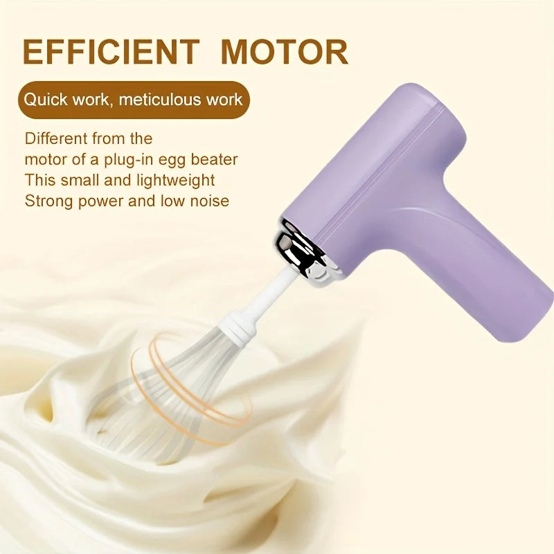Portable Electric Egg Whisk – USB Rechargeable Hand Beater Electric Hand Whisk PLUSH