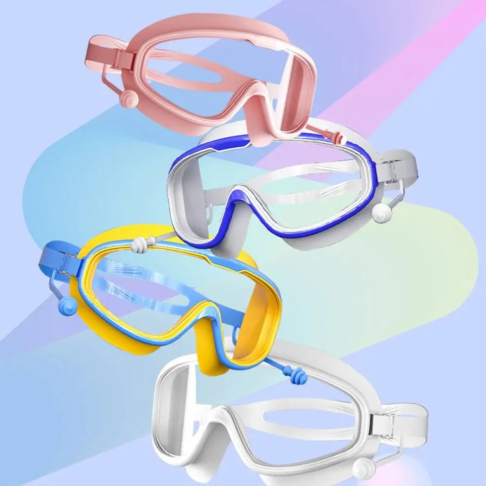 Wide View Anti-Fog Swimming Goggles with Earplugs – Adult Swim Goggles PLUSH