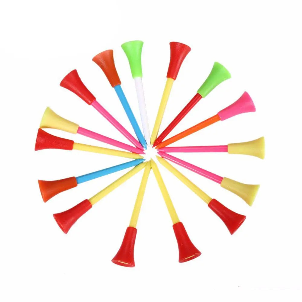 83mm Rubber Cushion Golf Tees – 50pcs Multicolor Plastic Pack Golf Tees PLUSH