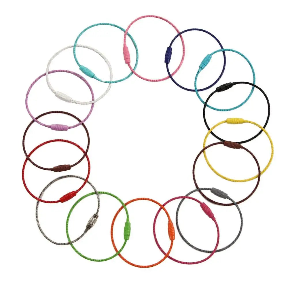 Stainless Steel Rotating Wire Key Ring – Color Keychain 5/10pcs Key Ring Keychain PLUSH