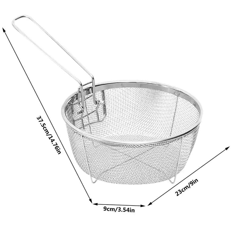 Stainless Steel Fry Basket with Detachable Handle – 2 Sizes Fry Basket PLUSH M 23x23cm