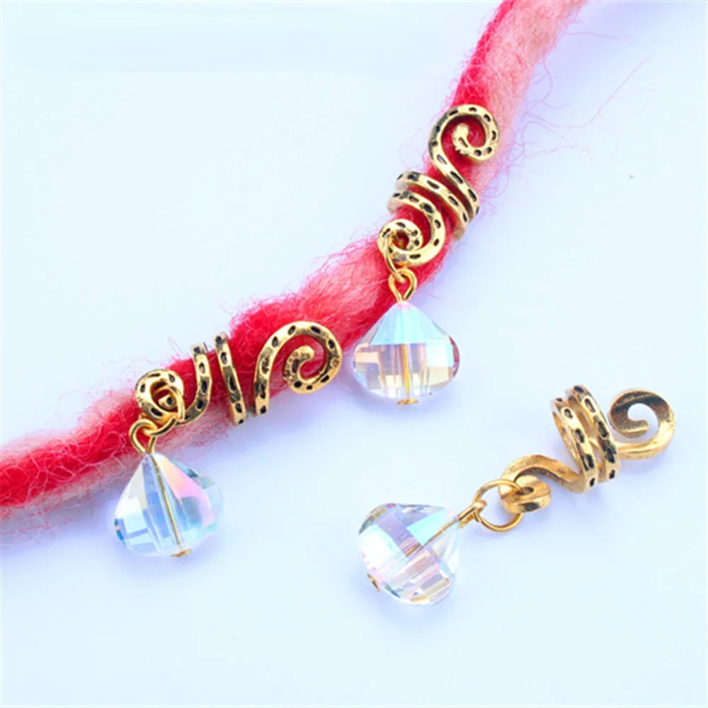 5pcs Hollow Flower Hair Cuffs – Dreadlock Braid Rings & Tubes