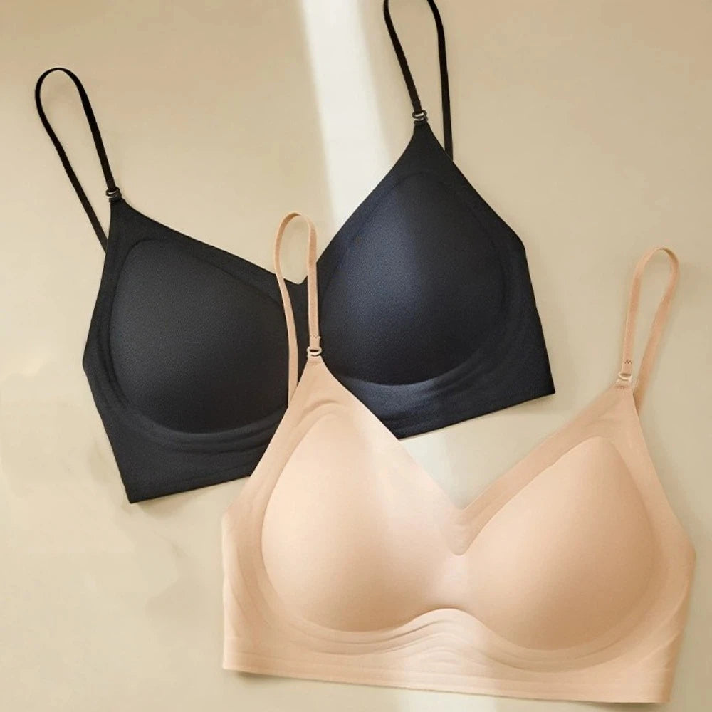 Wireless Push-Up Bra Deep V Seamless Lingerie for Women Wireless Push-Up Bra PLUSH