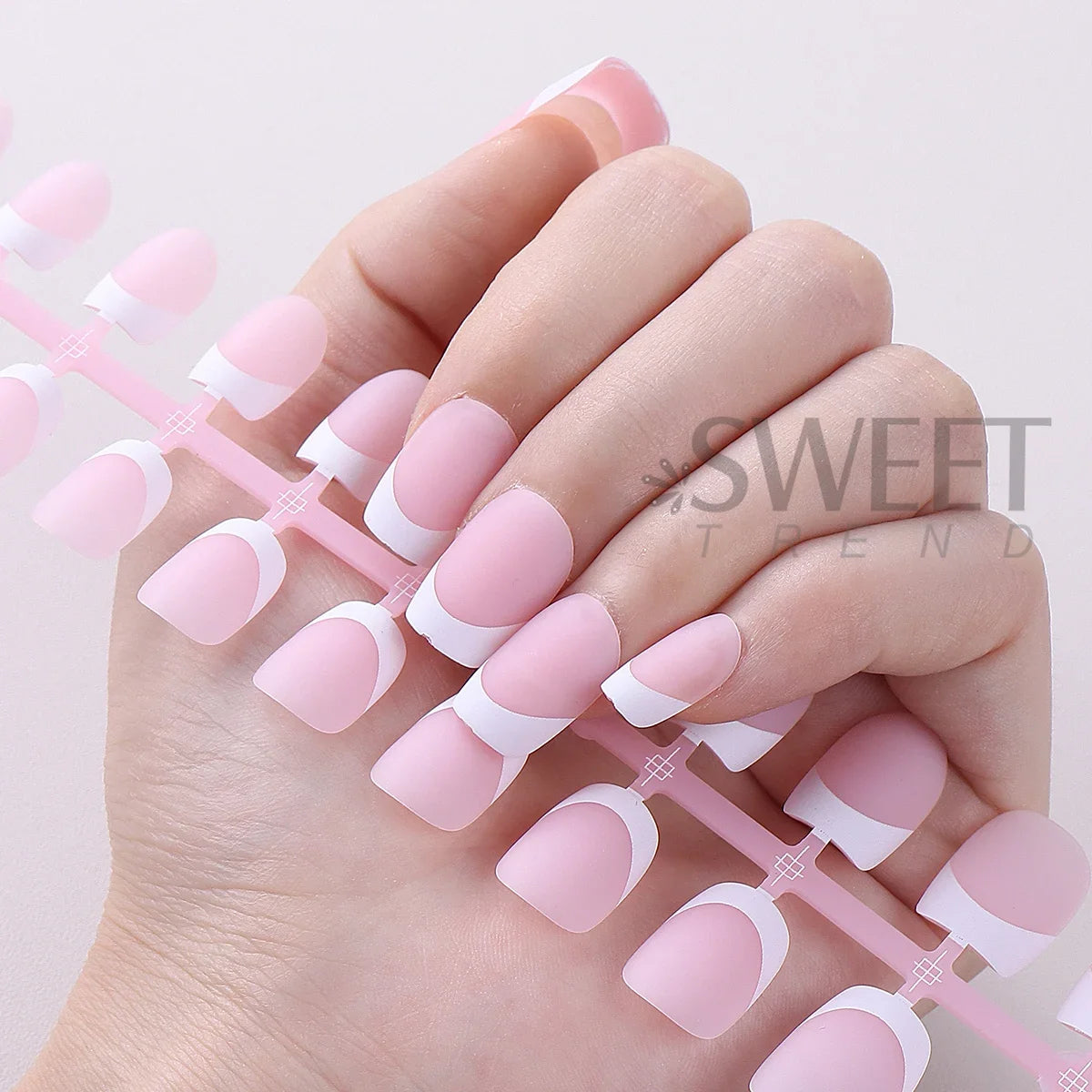 150/160pcs Matte Press On Nails Nude Pink French Tips Press On Nail Tips PLUSH