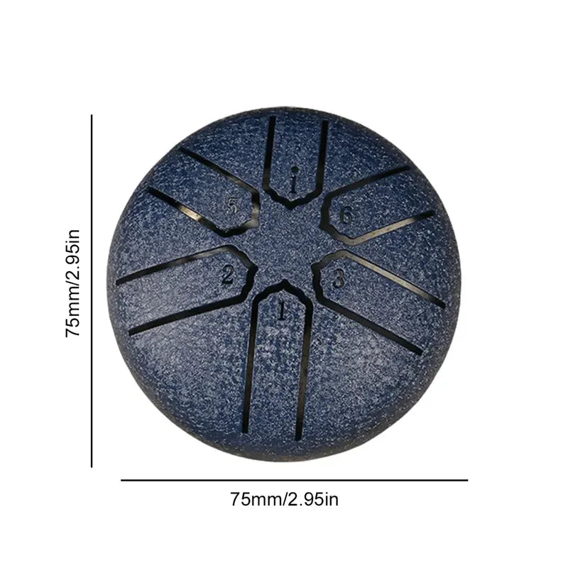 Mini Handpan Rain Drum – 3" 6-Note Steel Tongue Drum for Yoga Steel Tongue Drum PLUSH
