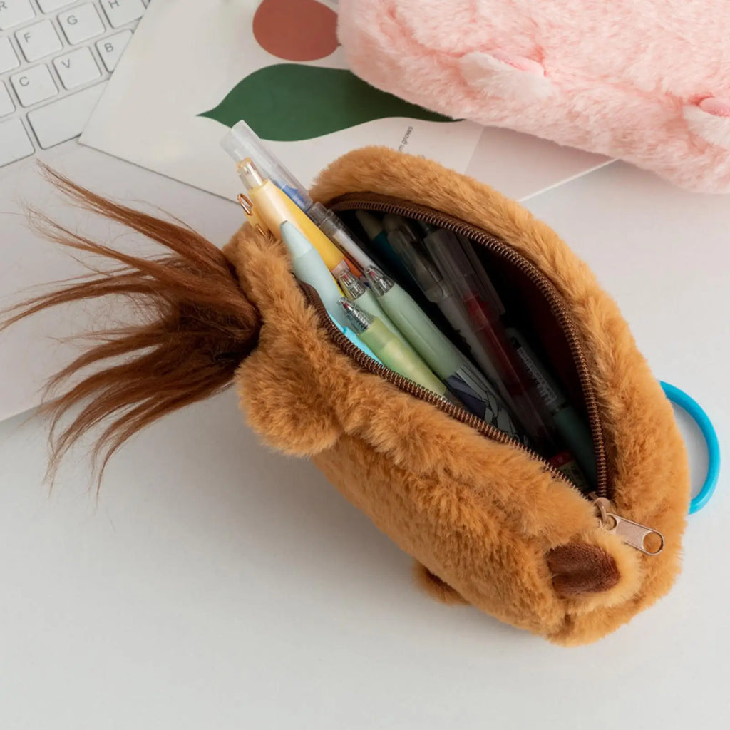 Cute Capybara Plush Pencil Case – Large Capacity Pen Pouch Plush Pencil Case PLUSH