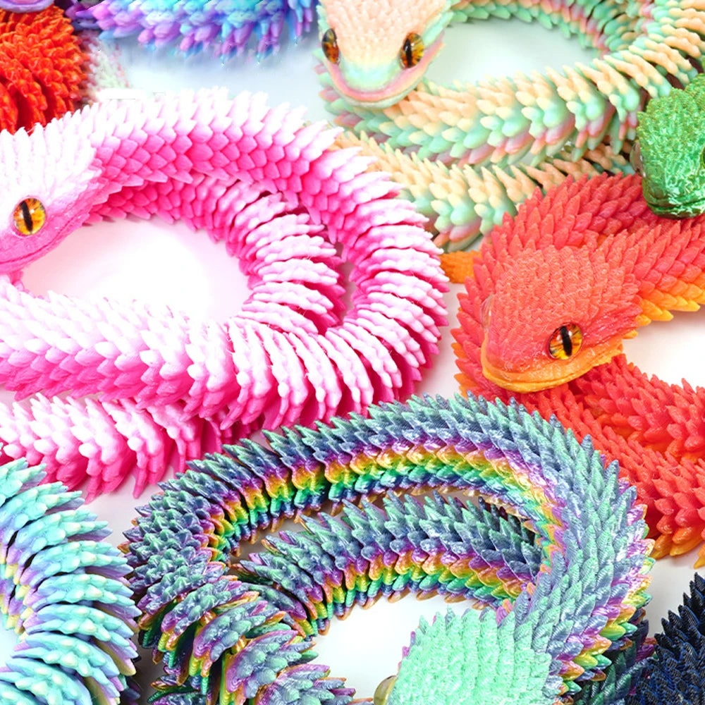 3D Printed Articulated Snake Ornament Toy 30/40cm Articulated Figure Toy PLUSH