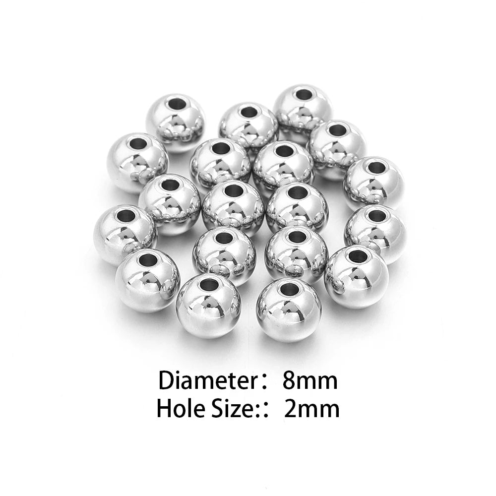Silver Stainless Steel Big Hole Spacer Beads | DIY Jewelry Jewelry Spacer Beads PLUSH 8mm hole2mm 20pcs