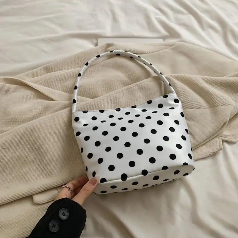 Oxford Cloth Polka Dot Tote Bag – Large Capacity Shoulder Bag Tote Shoulder Bag PLUSH