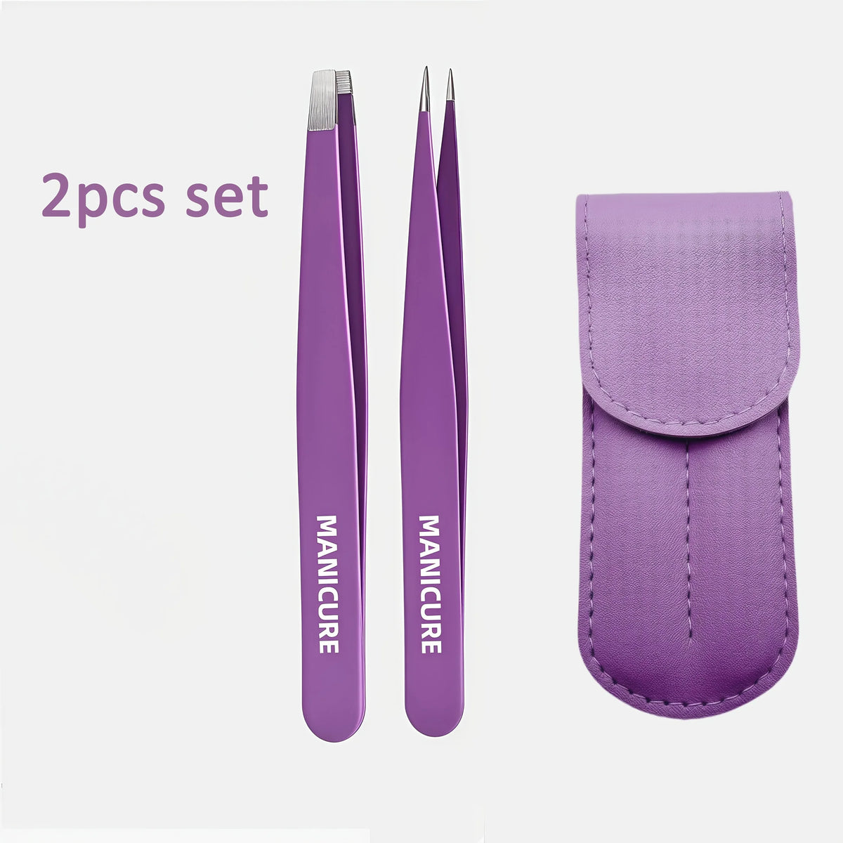 Ouriner 2pcs Stainless Steel Eyebrow Tweezers Set Eyebrow Tweezers Set PLUSH