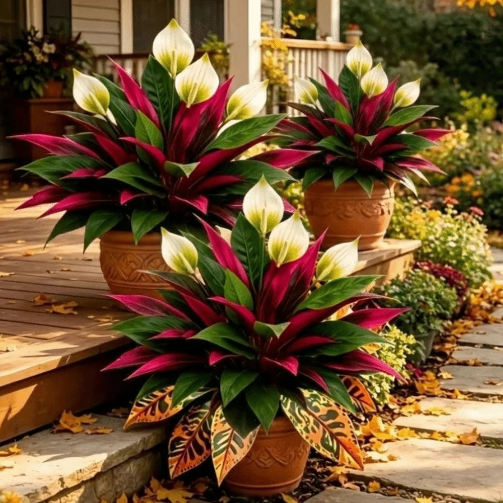 UV Resistant Artificial Dragon Blood Tree Branches – 3pcs Artificial Greenery Branches PLUSH
