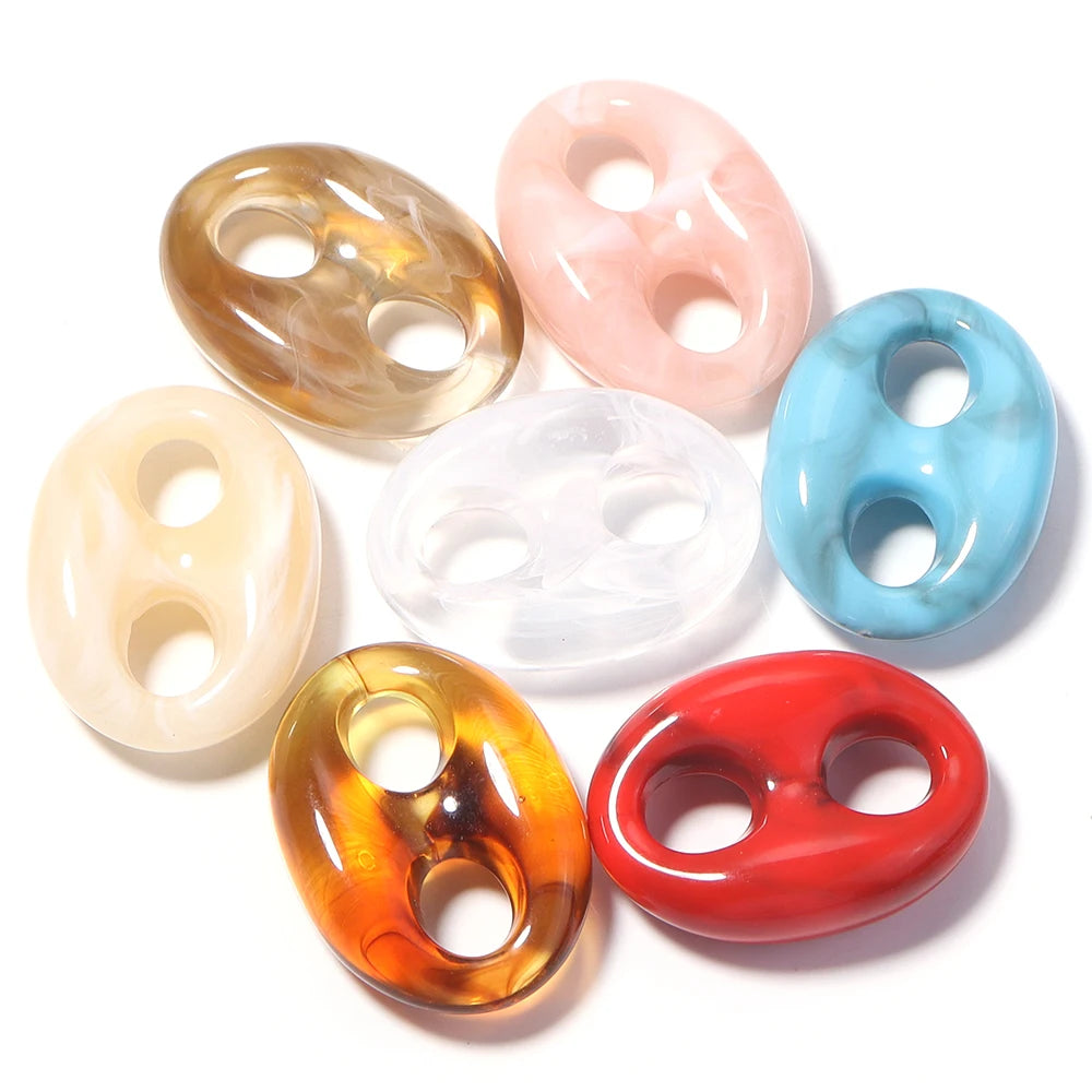 Acrylic Coffee Bean Pig Nose Link Charms DIY Jewelry 5-10pcs Acrylic Jewelry Charms PLUSH 41x30mm