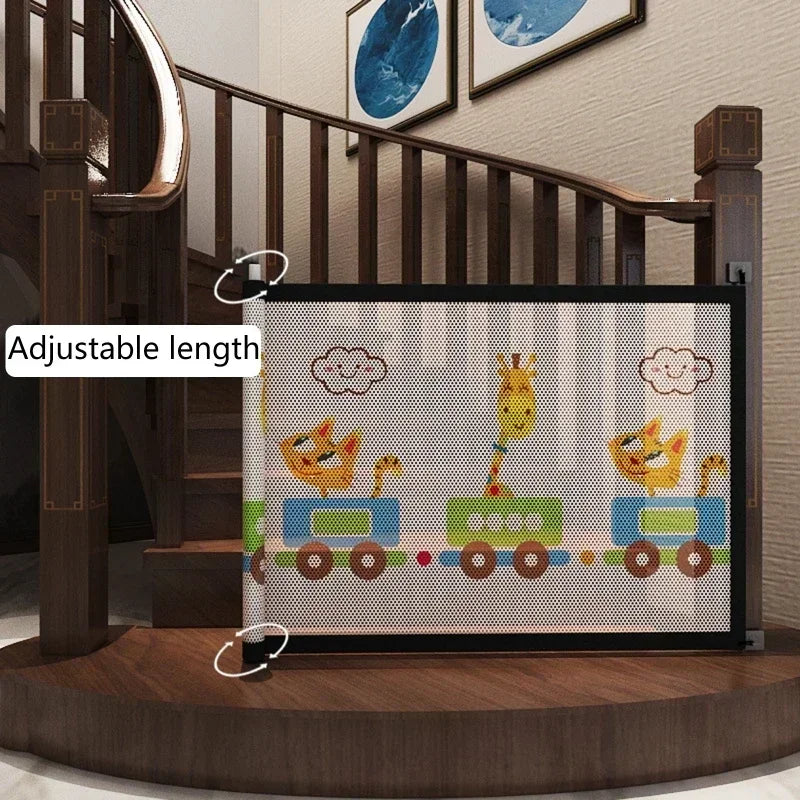 Folding Mesh Dog Gate & Pet Playpen – Stair & Doorway Barrier Dog Safety Gate PLUSH