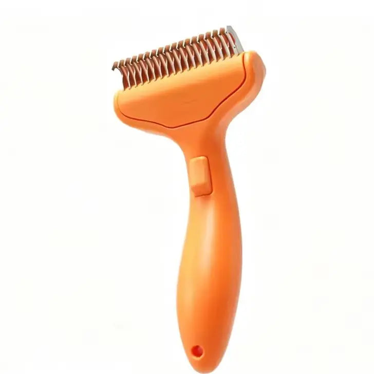 Pet Hair Removal Comb – Curved Steel Detangling Brush Dogs Cats Pet Grooming Comb PLUSH