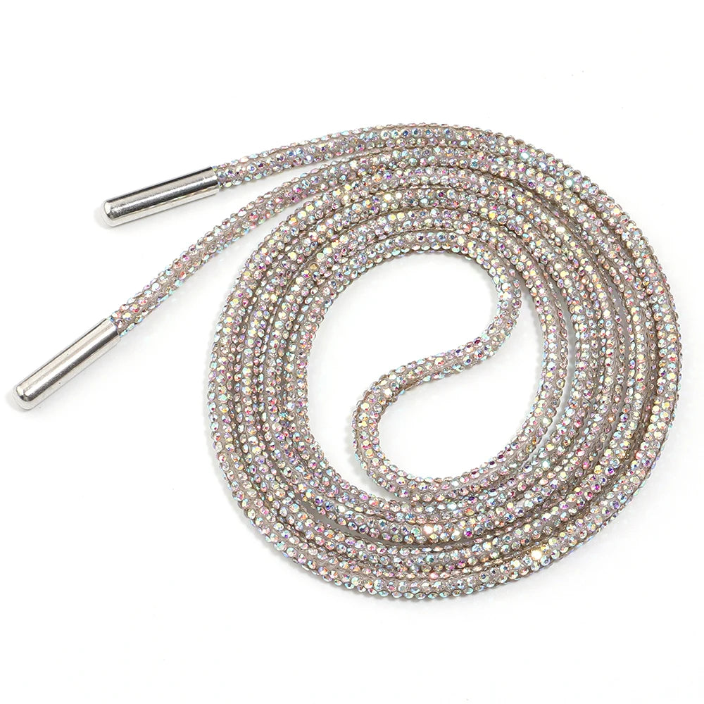 4mm Rhinestone Cord Rope with End Cap – Crystal Cup Chain DIY Rhinestone Jewelry Cord PLUSH AB Color 4mm