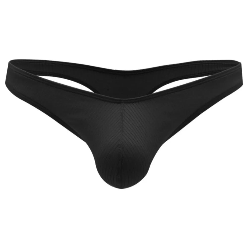 Men's Breathable Low-Rise Thong Underwear – T-Back Briefs Men's Thong Underwear PLUSH Black 2XL