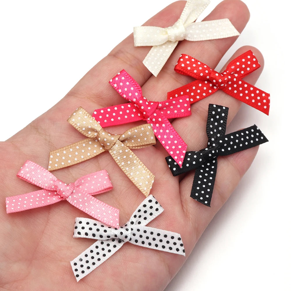 30pcs Polka Dot Ribbon Bows – DIY Hair & Sewing Craft Ribbon Bow Craft Supplies PLUSH