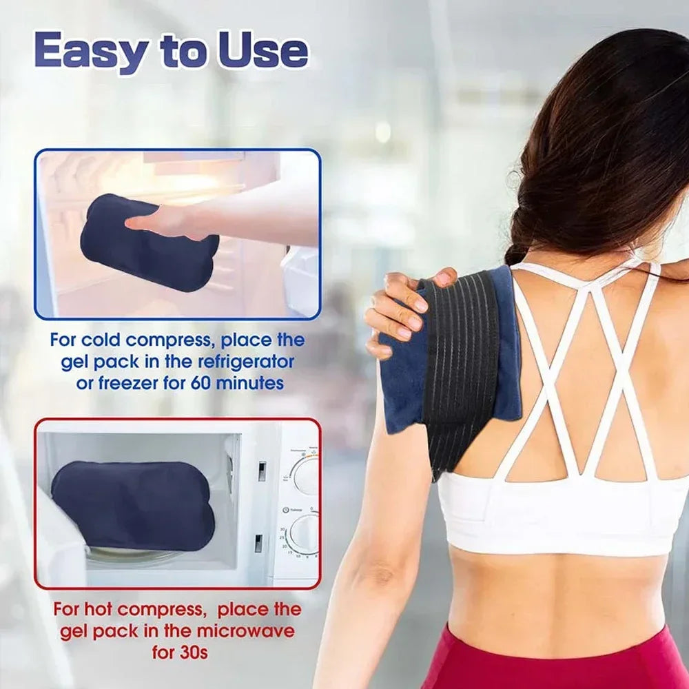 Reusable Ice Gel Pack – Hot Cold Compress Wrap, Adjustable Ice Gel Compress Wrap PLUSH