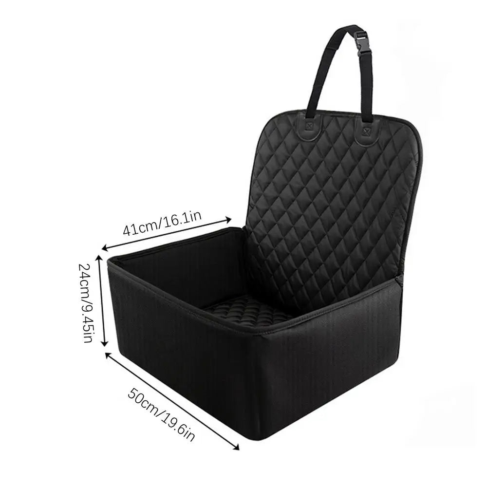 Dog Car Seat Cover with Storage Pockets – Non-Slip Pet Mat Pet Car Seat Cover PLUSH Black
