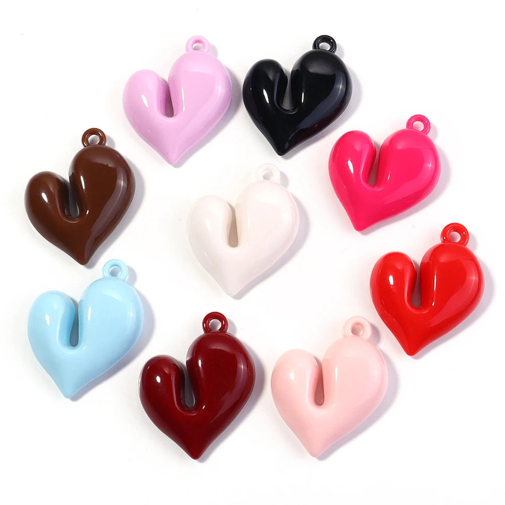 4pcs Acrylic Irregular Heart Charms Pendants – DIY Jewelry Jewelry Charm Pendants PLUSH Mixed