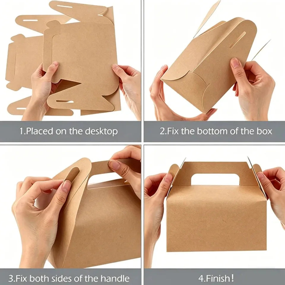 Kraft Paper Gift Boxes 10/20pcs – DIY Party & Wedding Packaging Gift Packaging Boxes PLUSH