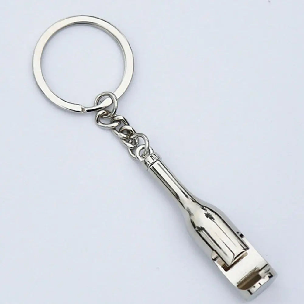 Wine Bottle Shaped Bottle Opener Keychain – Metal Travel Bottle Opener Keychain PLUSH