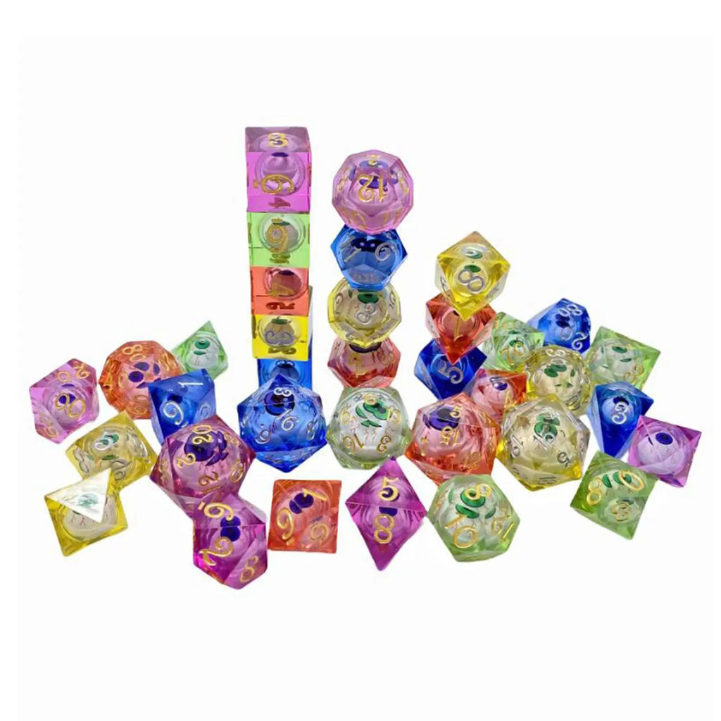 7-Piece Polyhedral Acrylic Dice Set – RPG & Board Games Polyhedral Dice Set PLUSH