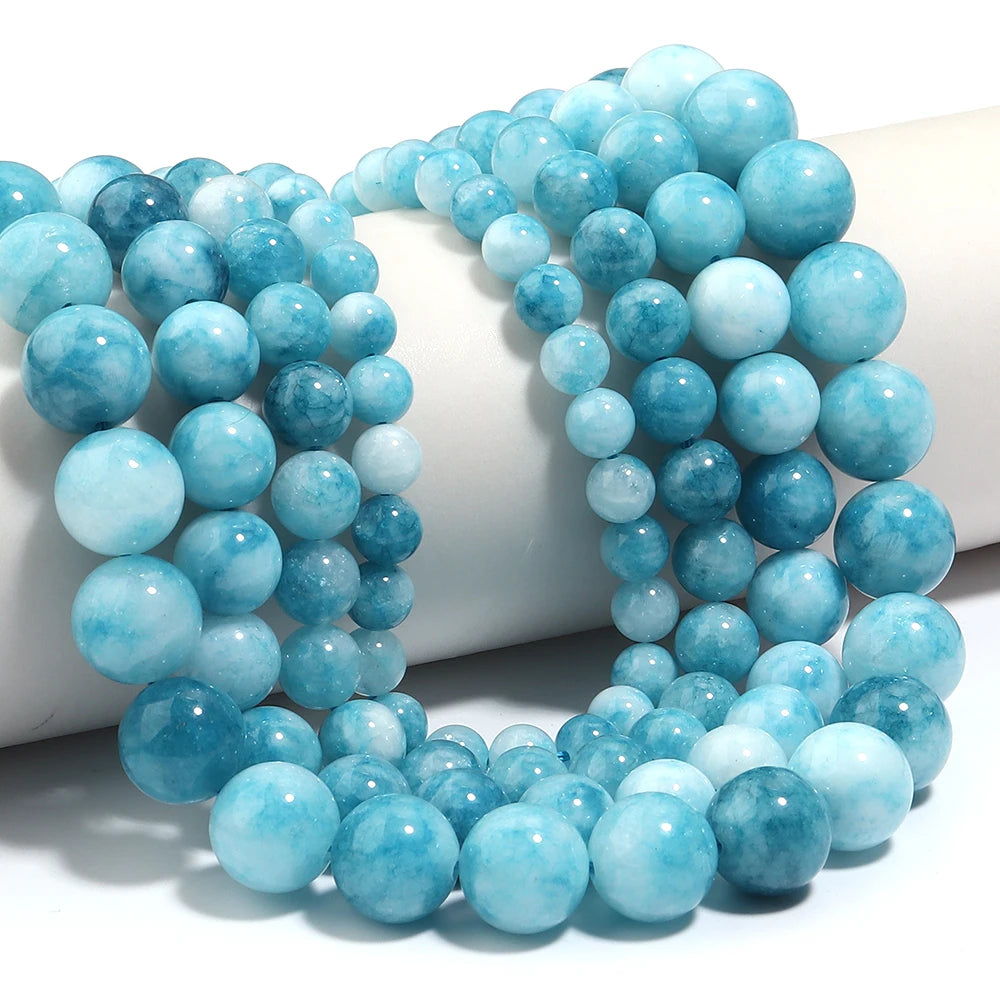 Blue Larimar Natural Stone Spacer Beads – 1 Strand for DIY Natural Stone Beads PLUSH