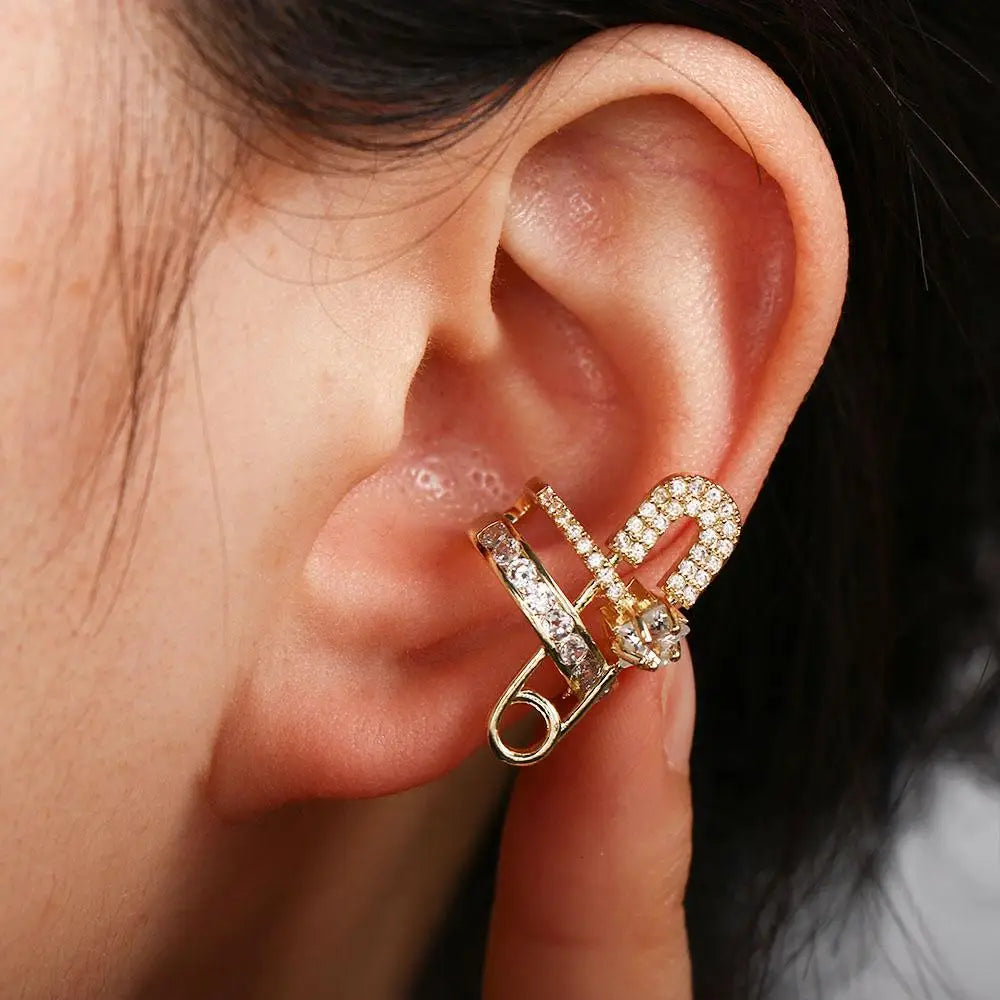 Zircon Ear Cuff Clip – Geometric Korean Style Women's Jewelry Ear Cuff Clip PLUSH