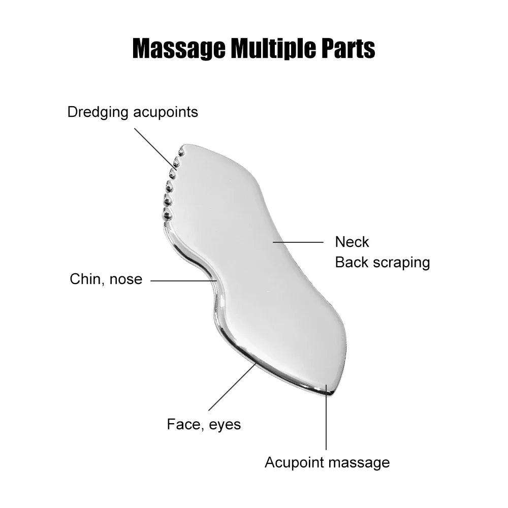 Stainless Steel Gua Sha Board – Facial & Body Massager Gua Sha Massager PLUSH