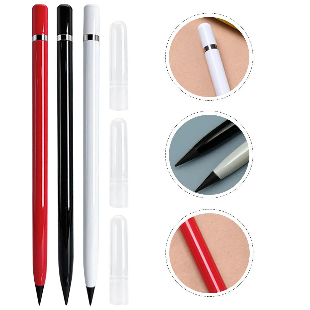 3-Pack Everlasting Inkless Pencils – No-Sharpen Sketch & Writing Inkless Drawing Pencils PLUSH