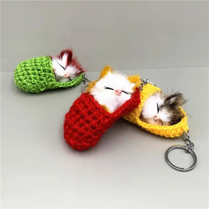 Cute Mini Plush Cat Keychain with Sound – Cat Lover Gift Plush Keychain PLUSH