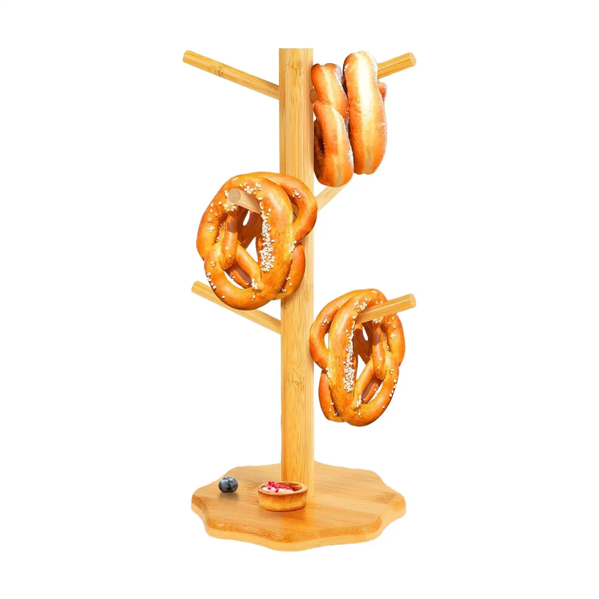 Wooden Tree Shape Pretzel & Sausage Display Holder Stand Food Display Stand PLUSH