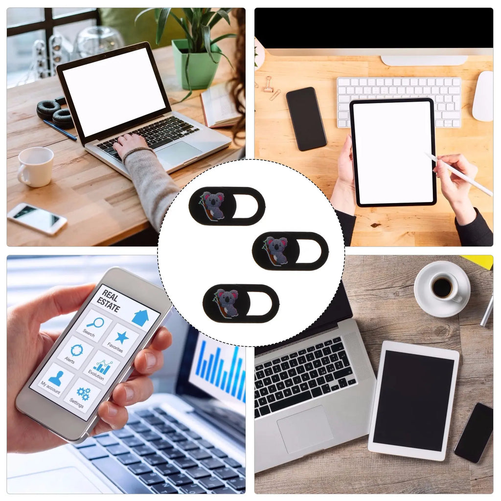 Webcam Cover Slide 3-Pack | Privacy Camera Blocker for Laptop Webcam Privacy Cover PLUSH