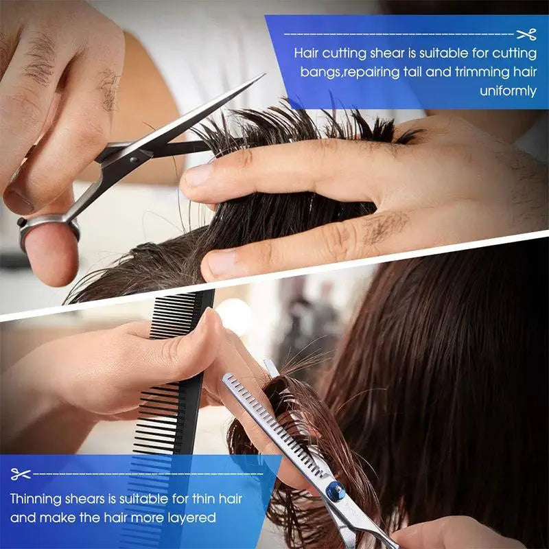 Professional 6" Hairdressing Scissors Set – Cutting & Thinning Hair Cutting Scissors PLUSH