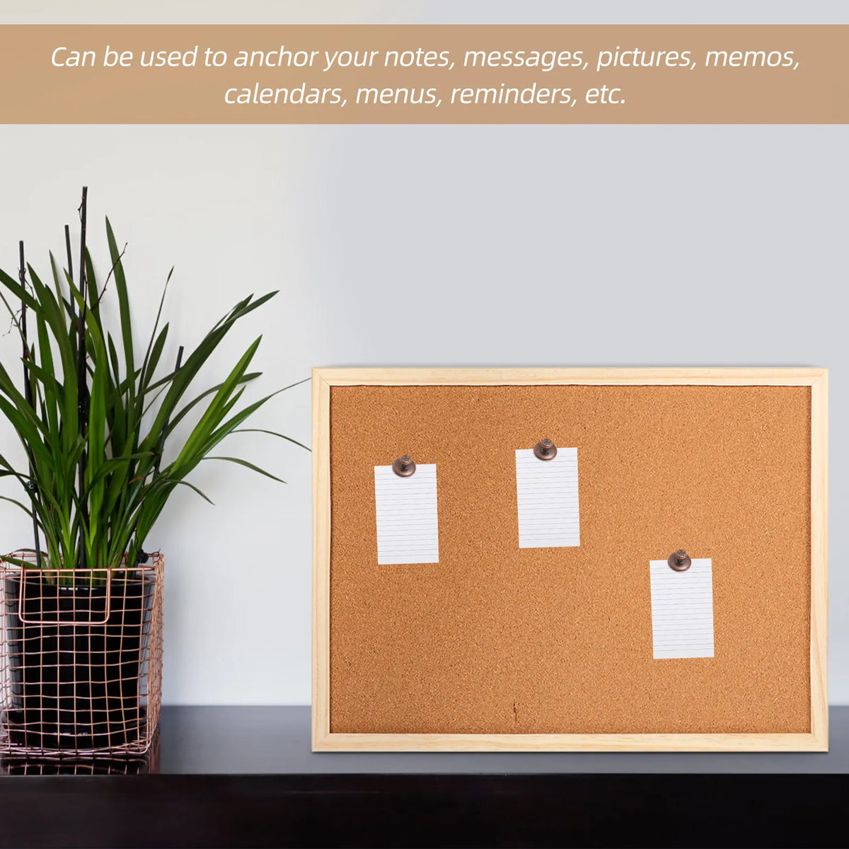 Wood Cork Bulletin Board – Wall Mount Memo & Photo Display Cork Bulletin Board PLUSH