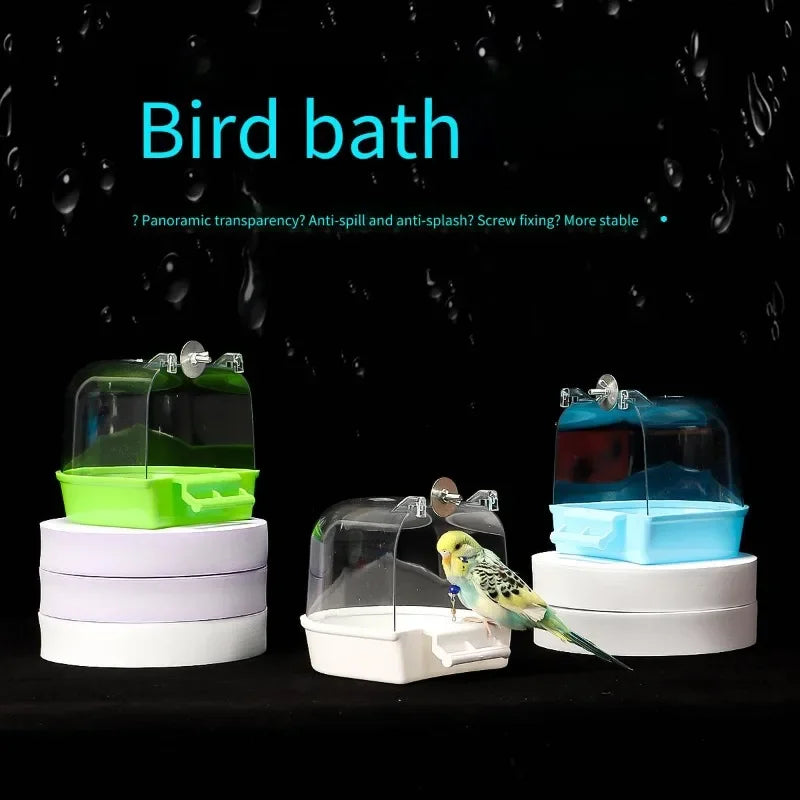 Bird Bath Box for Parakeets, Cockatiels & Lovebirds | Anti-Splash Bird Bath Box PLUSH
