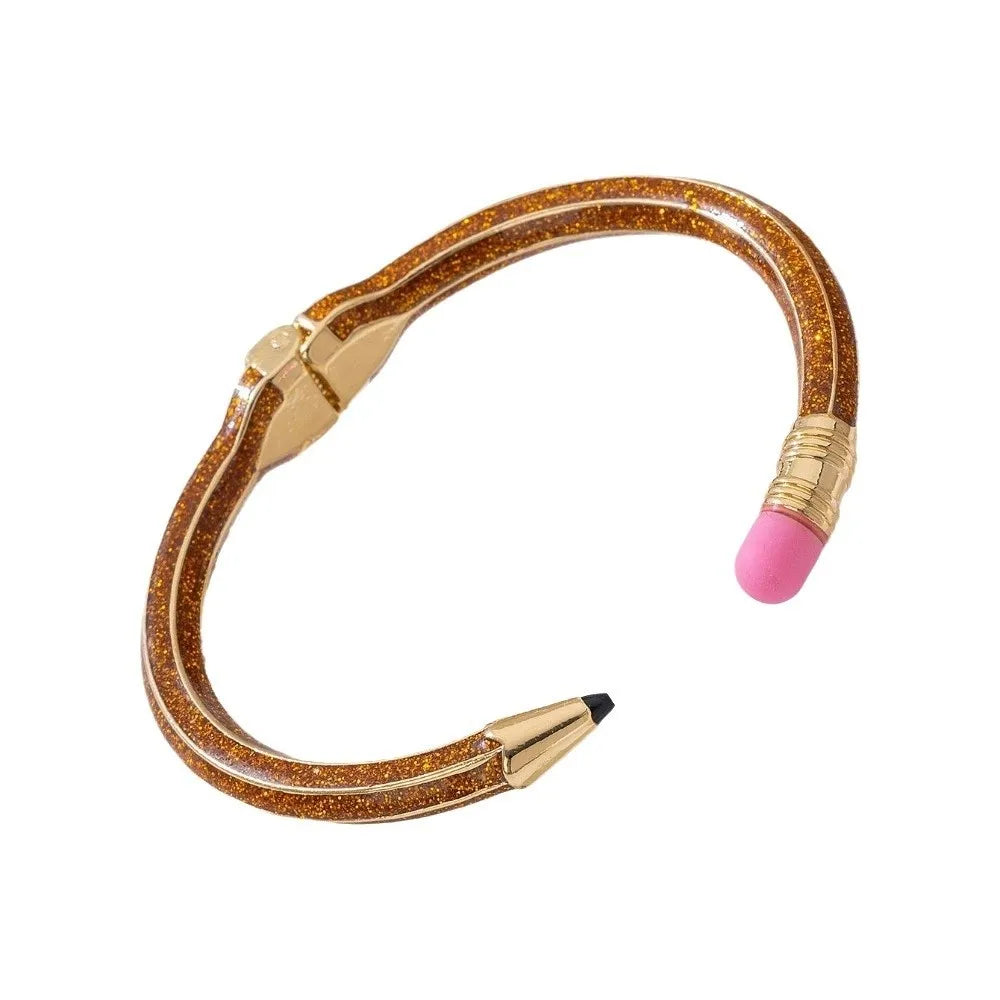 Enamel Pencil Cuff Bangle – Colorful Open Bracelet Enamel Cuff Bangle PLUSH Orange