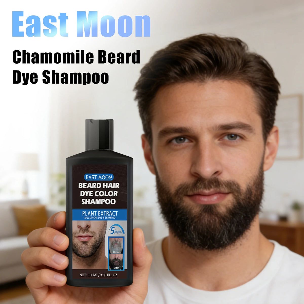 Chamomile Beard Dye Shampoo 2-in-1 Color & Cleanse 100ml Beard Dye Shampoo PLUSH