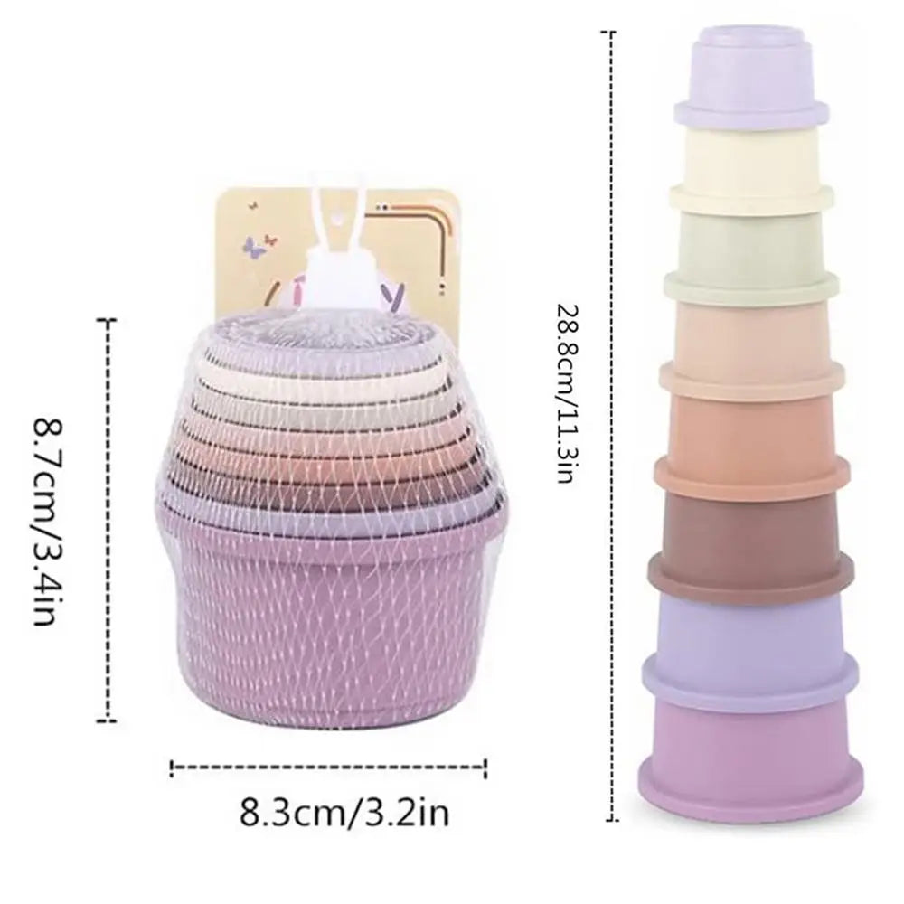 8-Piece Stacking Cups Toy Set for Rabbits & Small Pets Small Pet Toy Set PLUSH 8Pcs