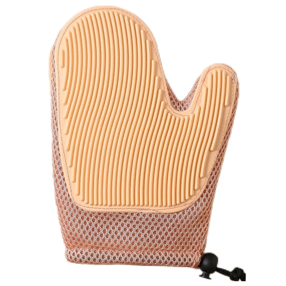 Double Sided Pet Grooming Glove – Dog & Cat Deshedding Pet Grooming Glove PLUSH Pink