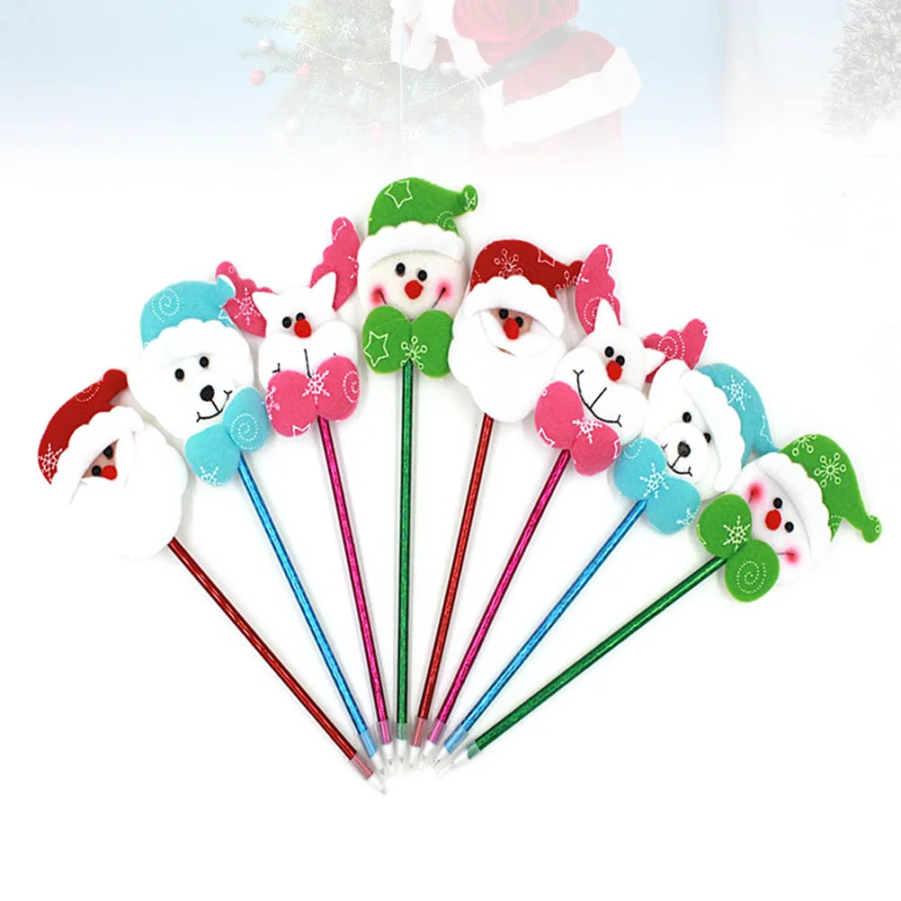 12pcs Christmas Cartoon Ballpoint Pens – Fine Tip & Smooth Ink Novelty Ballpoint Pens PLUSH