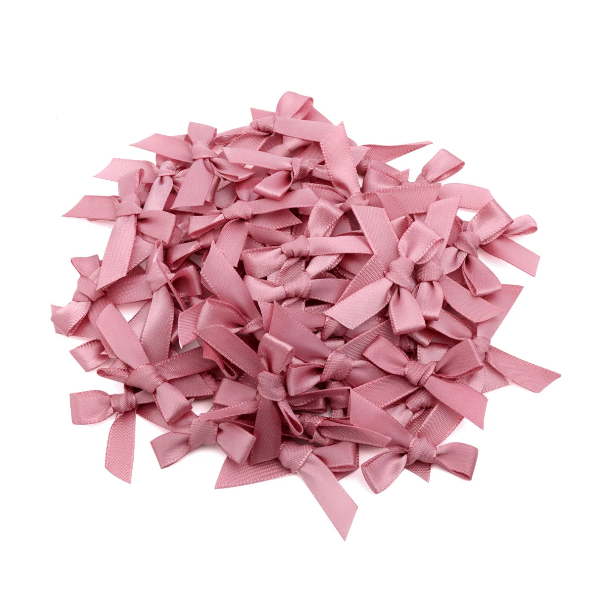 50pcs Satin Ribbon Bows 3.5x4cm – Multicolor DIY Decoration Ribbon Bows PLUSH Light Pink 3.5x4cm